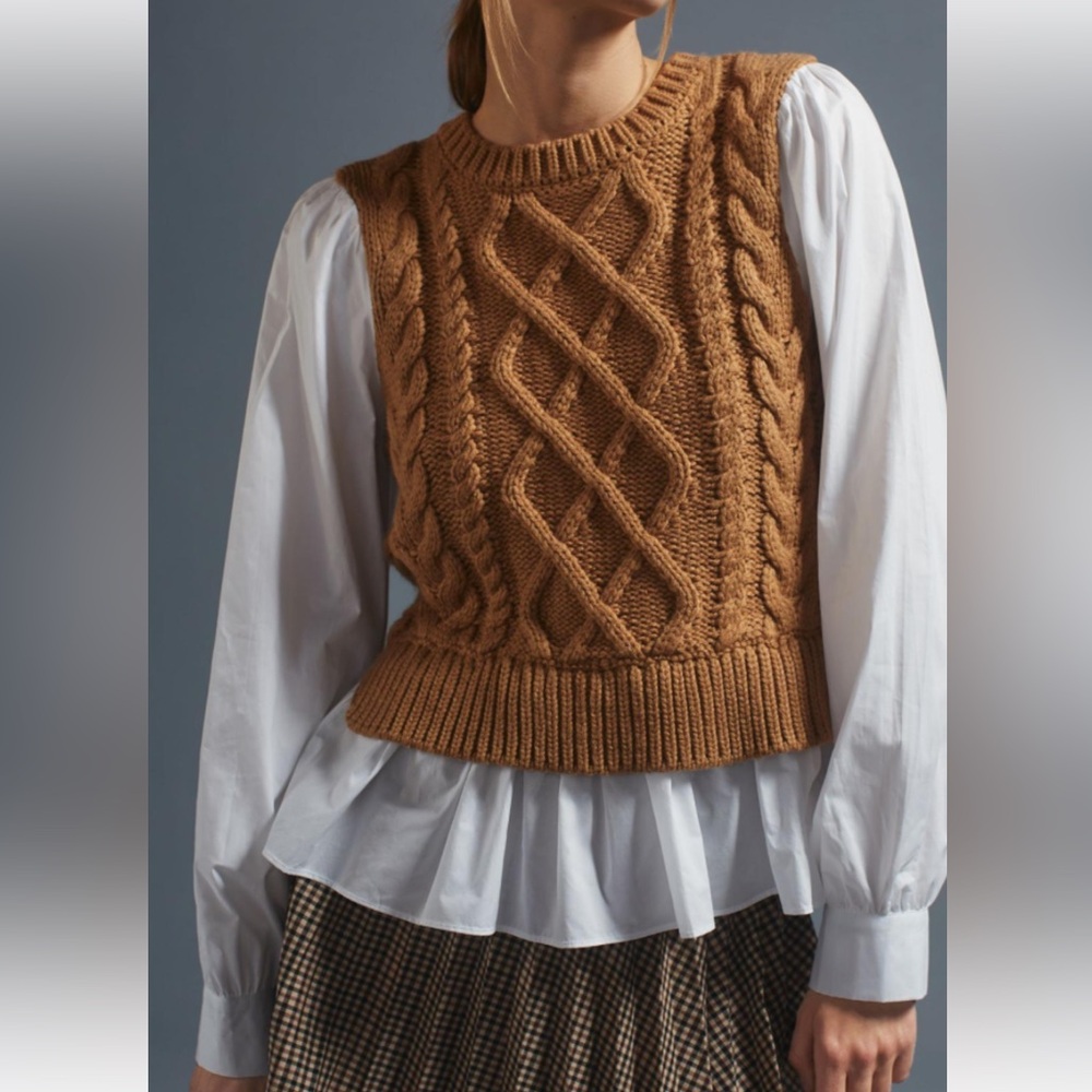 Anthropologie Sweater Vest & blouse layered top Size: Small